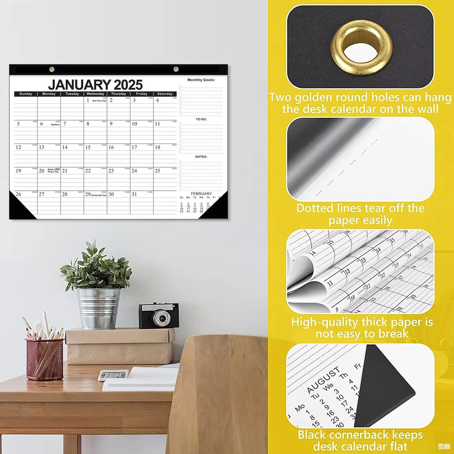 2025 Wall Calendar Schedule Paper Calendar Monthly Planner Desktop To Do List Calendar Home Office