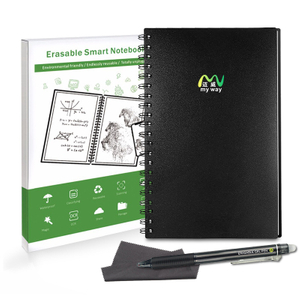 Waterproof & Reusable A5 Smart Notebook Set Scannable for Digital Use with Erasable Pen And Microfiber Wipe