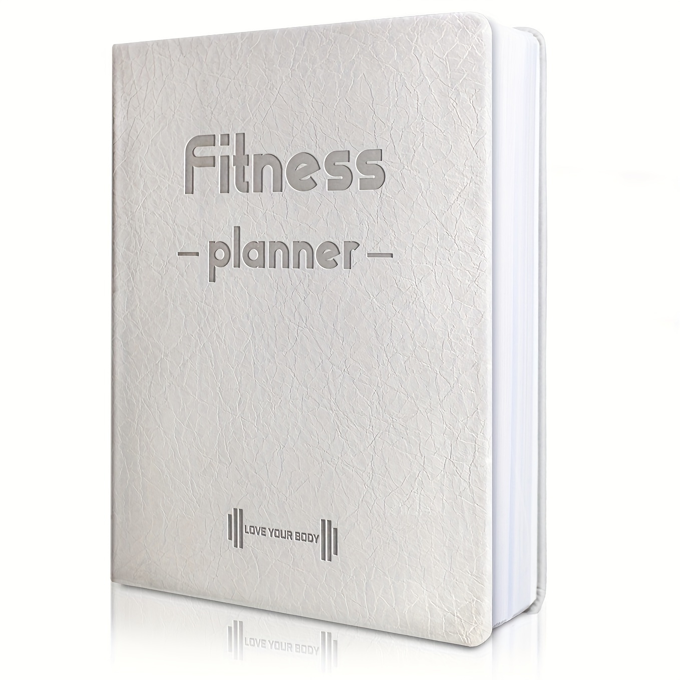 A5 Leatherette Fitness Planner Hardcover Workout Log Book to Track Exercise Progress for Women & Men