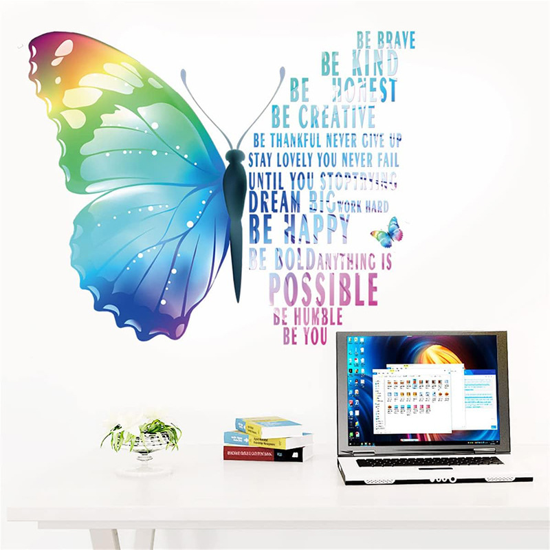 Custom Motivational Butterfly Wall Art Quote Stickers for Room Walls Believe in Yourself Inspirational Saying Wall Decals Sticker