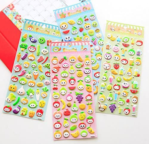 Fruit Strawberry Cute Stickers Puffy Bubble Deco Adhesive Sticker for Kids