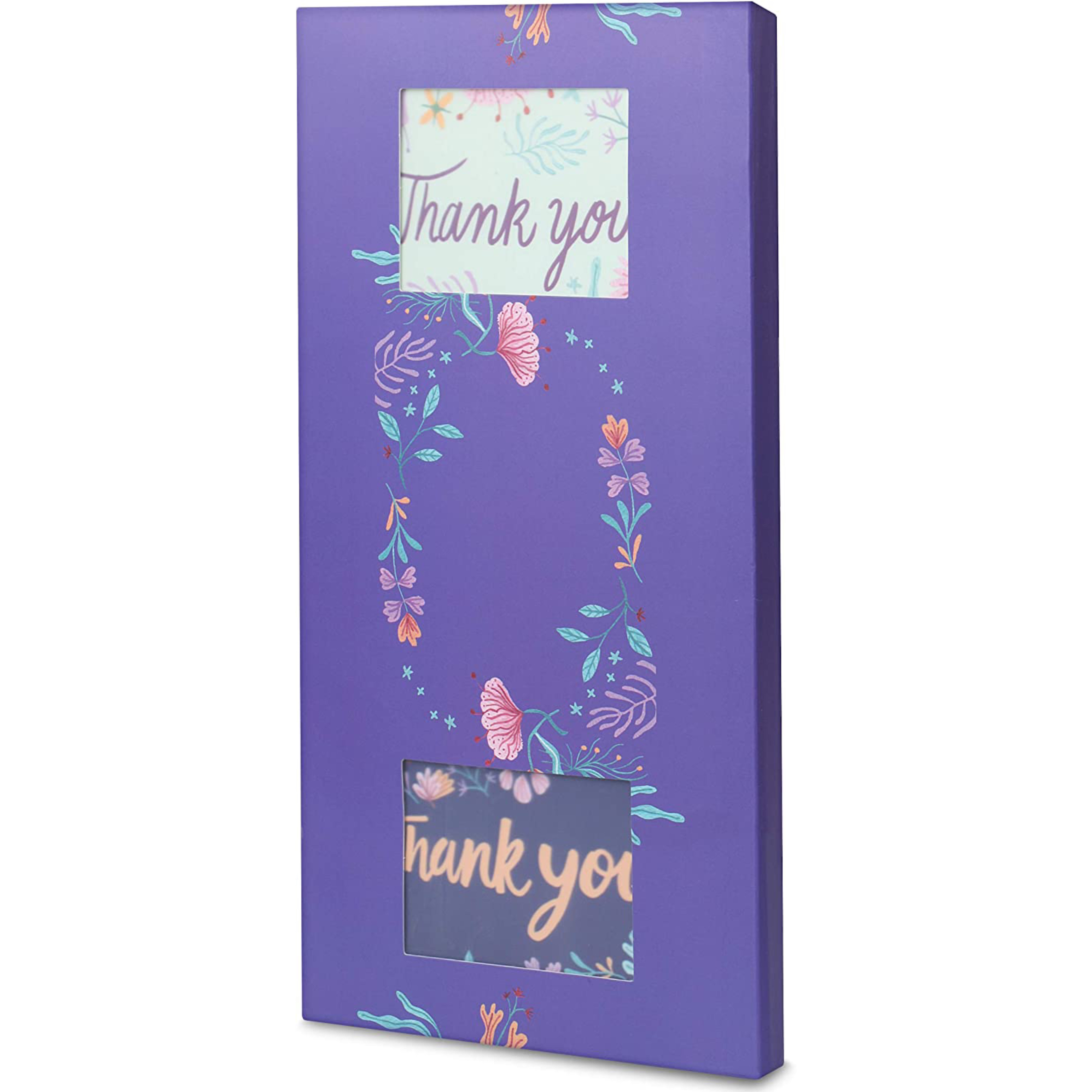Gold Foil Flowers Designs Black Thank You Cards Custom with Logo