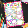 Kid DIY Coloring Big Write-and-Read Learning Posters Read All About Me Fill in Posters For Elementary Classroom School Supplies
