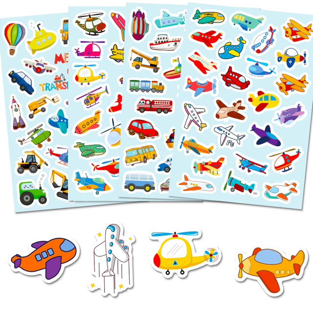 Transportation Vehicle Car Bus Stickers Vinyl Waterproof Construction Truck Airplane Train Helicopter Boat vehicle Logo Sticker