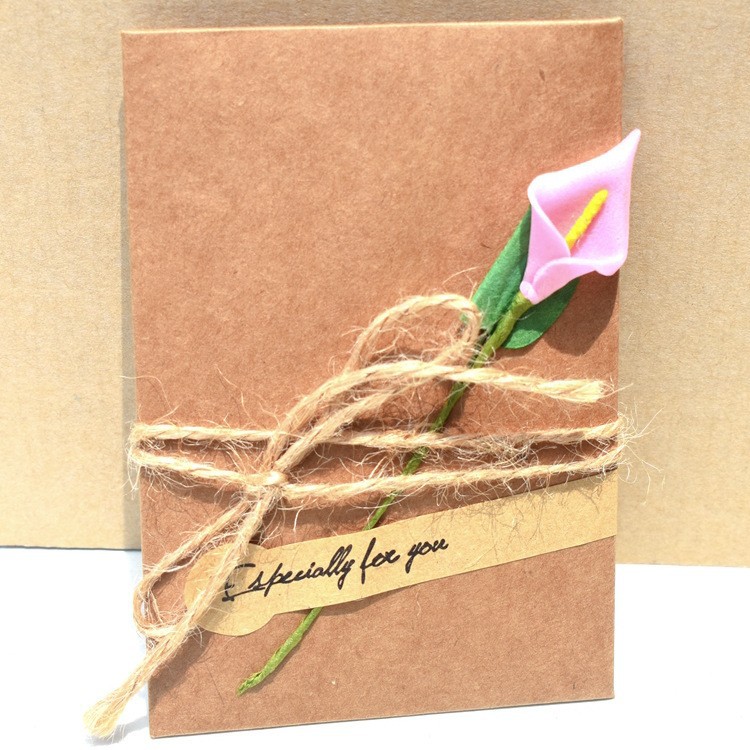 Handmade Diy Dried Flower Greeting Card Creative Flowers Literary Birthday Greeting Card Preserved Flower Cards