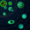 3D Self-Adhesive Glow in The Dark Nine Planet Solar System Glowing Stickers 