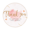 Thank You for Supporting My Small Business Label Elegant Blush Pink Gold Foil Thank You Stickers