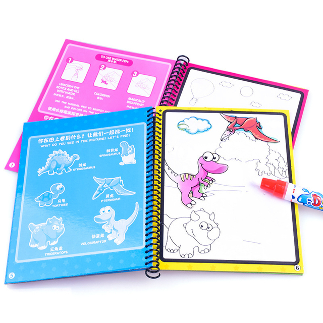 Magic Water Coloring Books Reusable Doodle Magic Pen