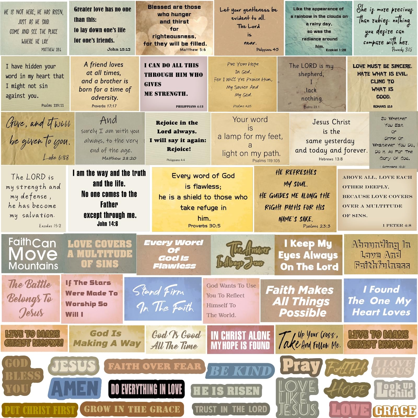 Vintage Bible Verse Bible Quote Sticker for Journal Planner