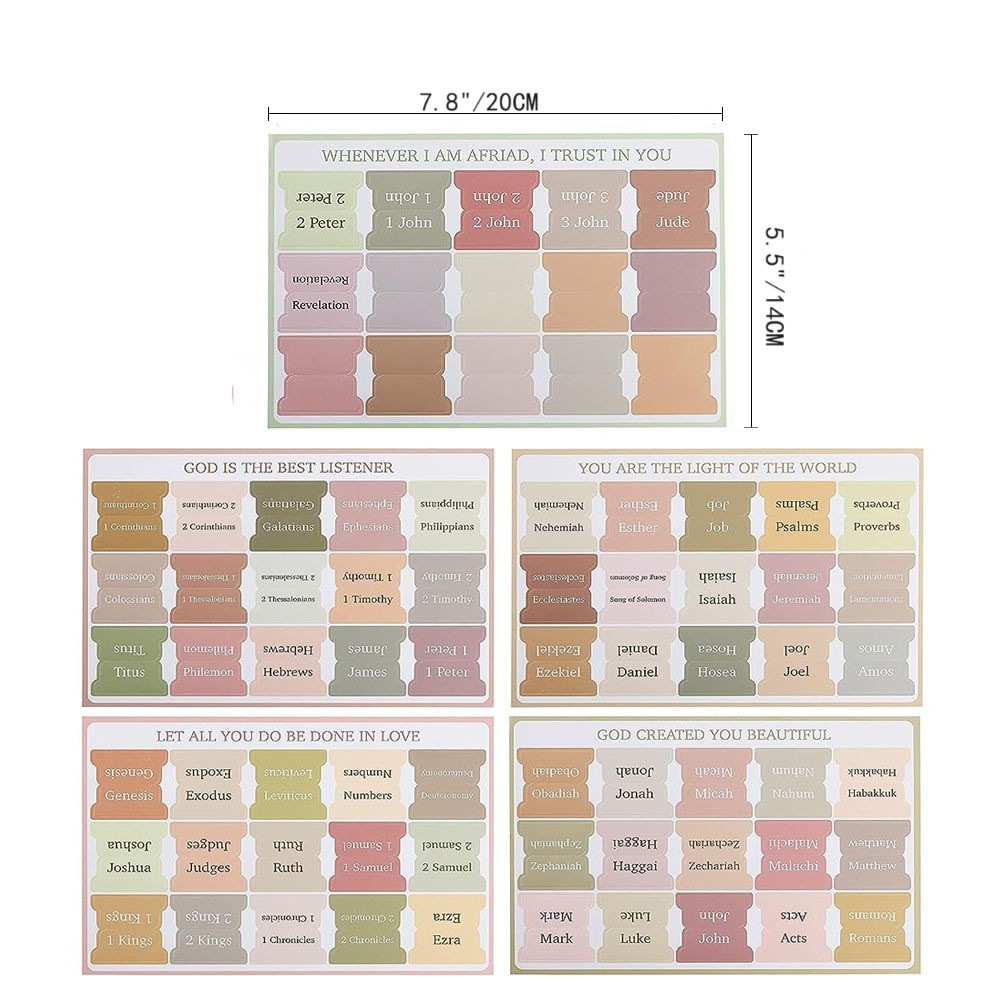Custom Pink Laminated Bible Journaling Supplies Bible Tabs Sticker Bible Index Tabs for Women