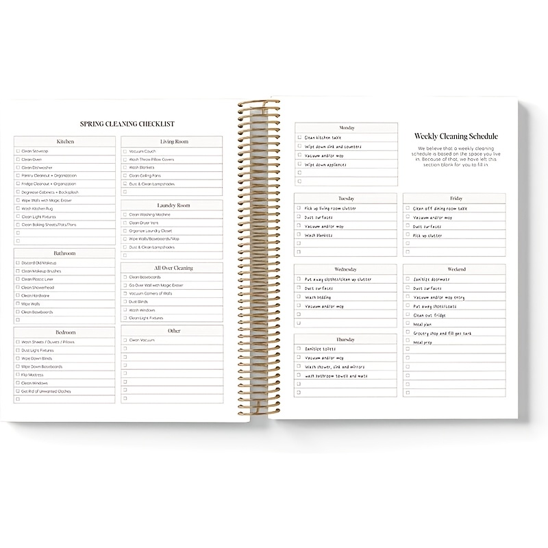 180° Lay Flat 2025-2026 Daily & Monthly Planner with Exercise Log Waterproof Leather Cover Ribbon Bookmark