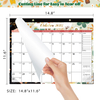 Floral Design Monthly Wall Calendar from Jul. 2025 - Dec. 2026 with Corner Protectors & Large Ruled Blocks