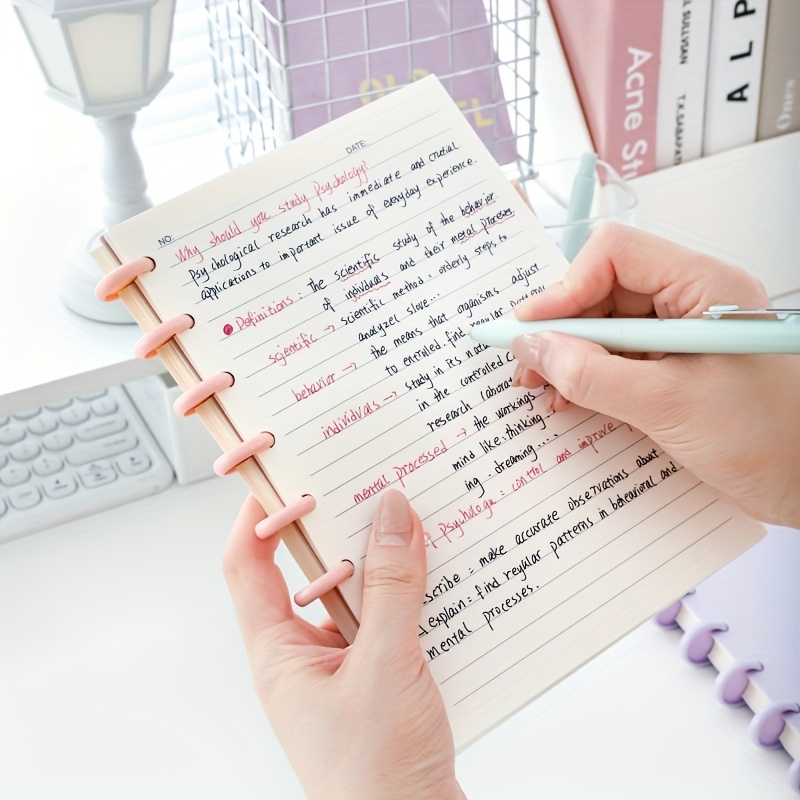 A5 Simple Mushroom Buckle Loose-leaf Notebook Removable Notebook High-looking Ins Notepad Horizontal Line