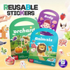 Reusable Waterproof Easy To Clean Jelly Stickers Book for Kids, Cartoon Themed Easy Peel & Stick for Early Learning