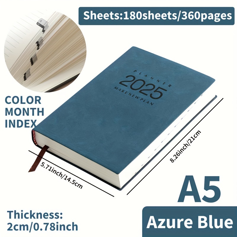 2025 365-Day Efficiency Organizer, Business Productivity Diary with Monthly & Weekly Planning, Self-Discipline Tracker