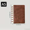 Leather Cover Minimalist A5 Notebook with Mushroom Clasp - Durable Stylish Daily Spiral Note Book for Office Supplies