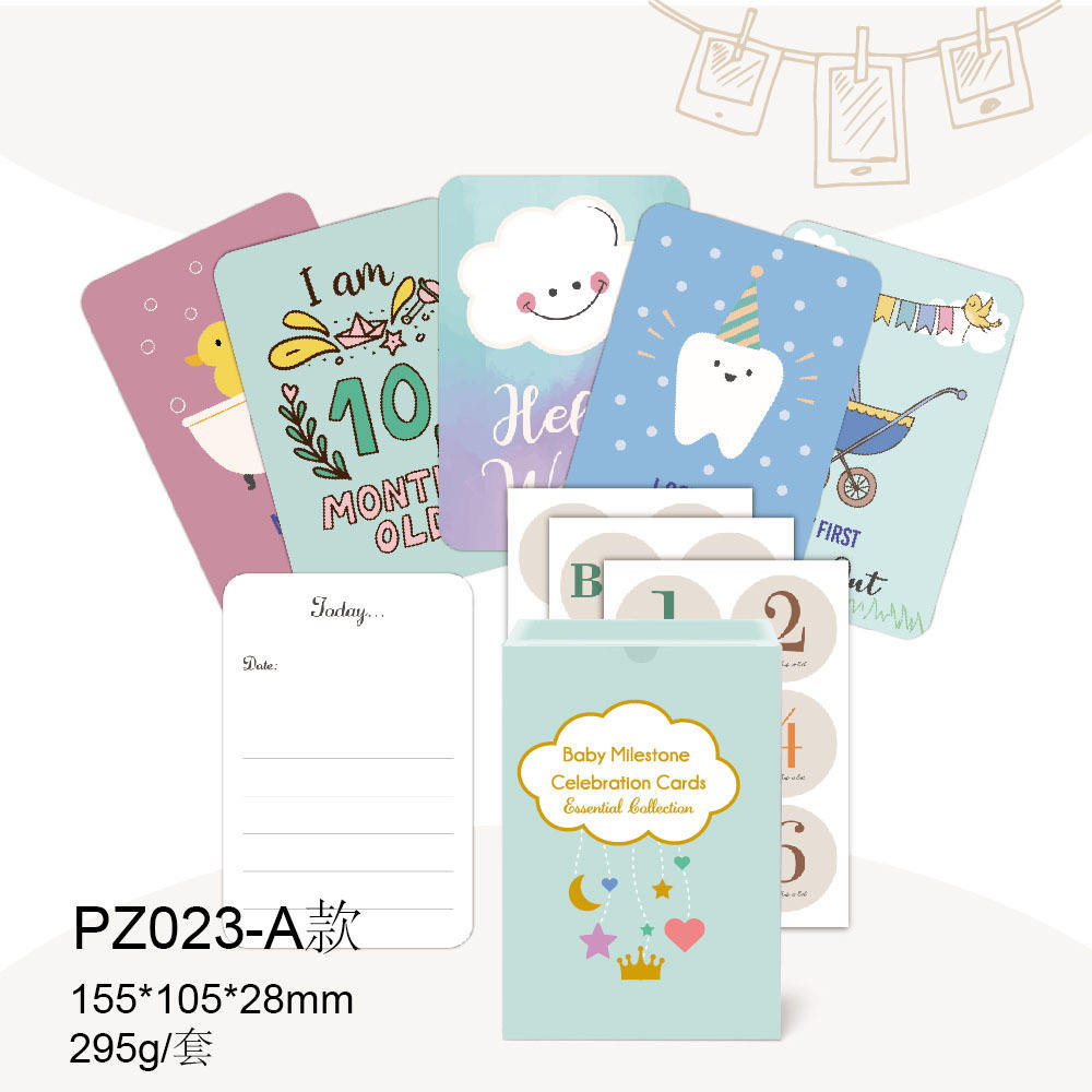 50pcs Baby Monthly Milestone Cards Custom Paper Cards Gift Baby Shower Baby\'s Milestone Month Cards