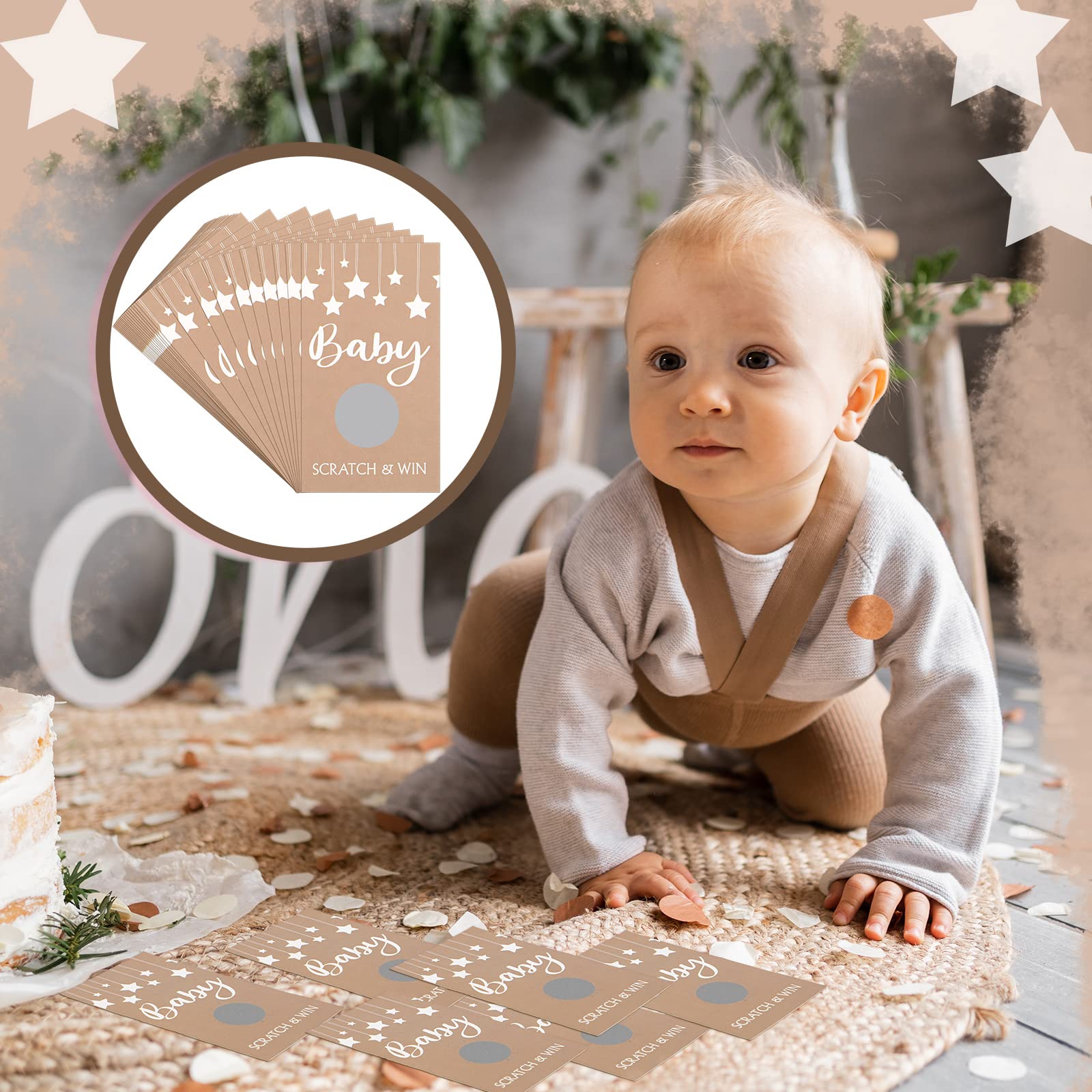Baby Shower Games Rustic Baby Shower Scratch Off Cards Baby Shower Raffle Ticket for Baby Shower Party Games Activity Supplies Birthday Wedding Favor