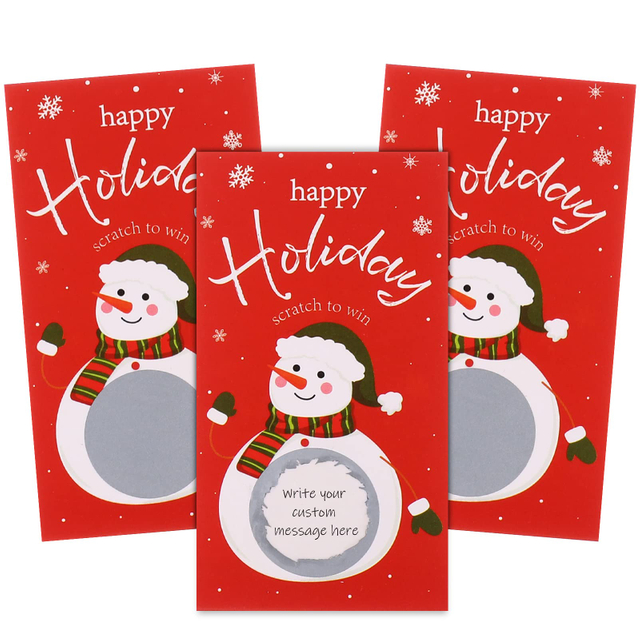 Christmas Scratch Off Cards Stickers Christmas Party Games Vouchers Festive Raffle Tickets Holiday Business Prize Drawings for Kids Adults Families Events