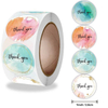 Custom Thank You Logo Stickers 500pcs Adhesive Label Sticker Paper Rainbow Silver Roll for Business Package Box Gift Present