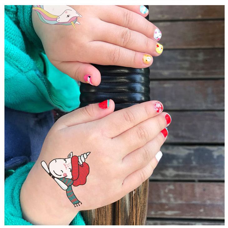 Custom Cartoon Unicorn Designs Temporary Tattoo Sticker