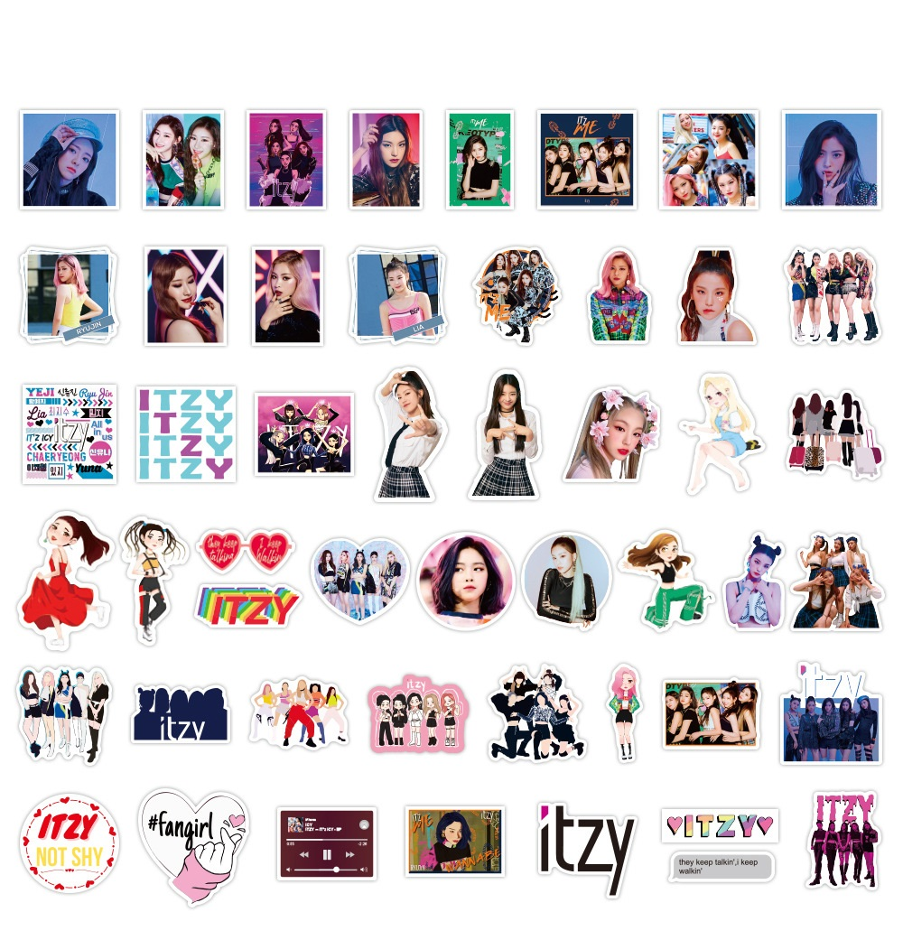 Kpop Itzy Stickers Trendy Cool Singer Graffiti Decals Sticker