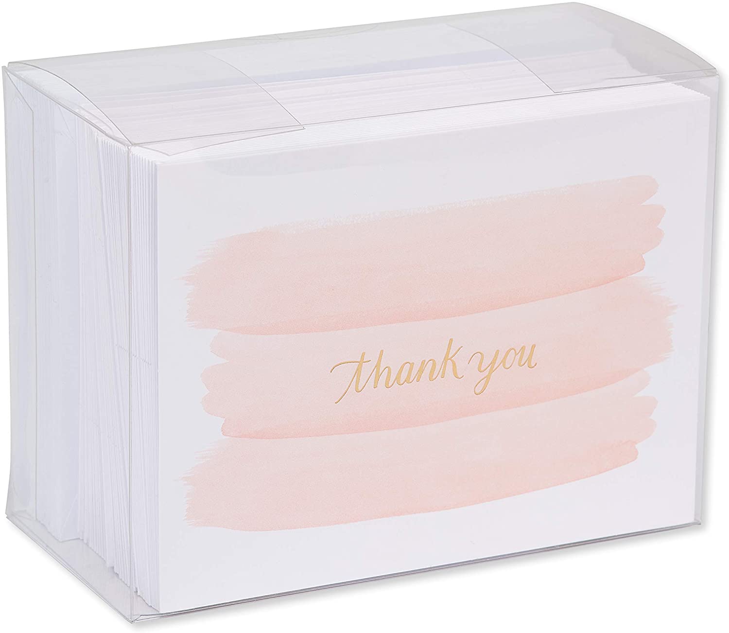 Thank You Card for Buisness Pink Brushstrokes
