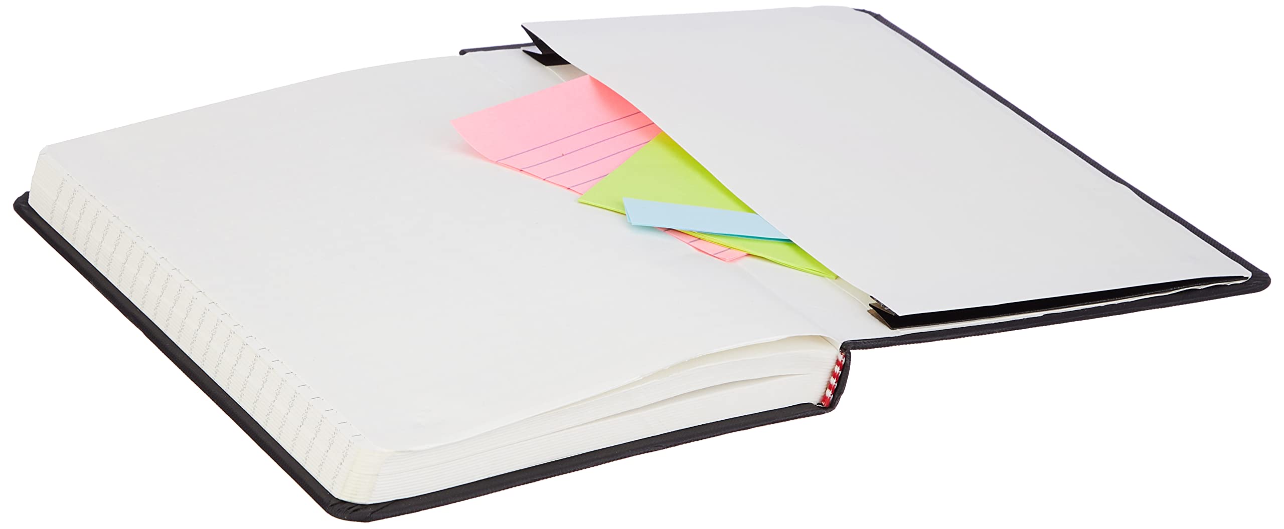A5 Elastic Band Notebook Basics Classic Business Line Ruled Black Hardcover Notebook with Pocket