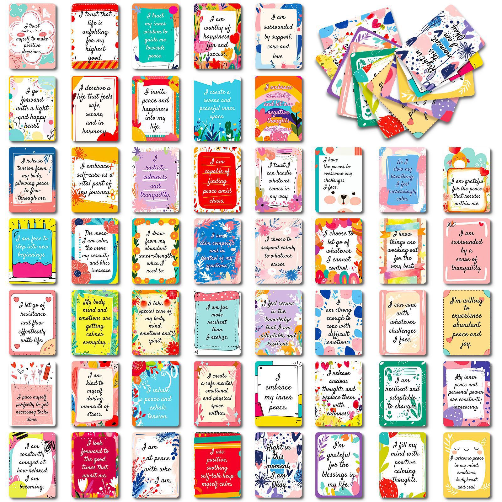 Inspirational Note Inspirational Card Set Daily Positive Spiritual Motivation Quotes Waterproof Affirmation Cards