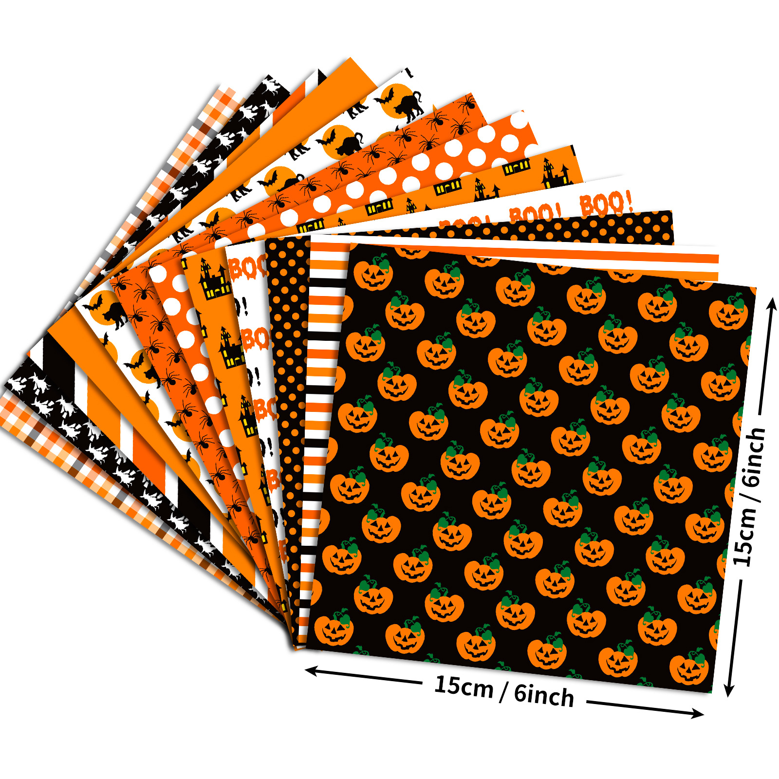 6" X 6" Halloween Scrapbooking Supplies Kit DIY Halloween Pattern Paper for Card Making Photo Album Party Decor Scrapbook Paper Pad