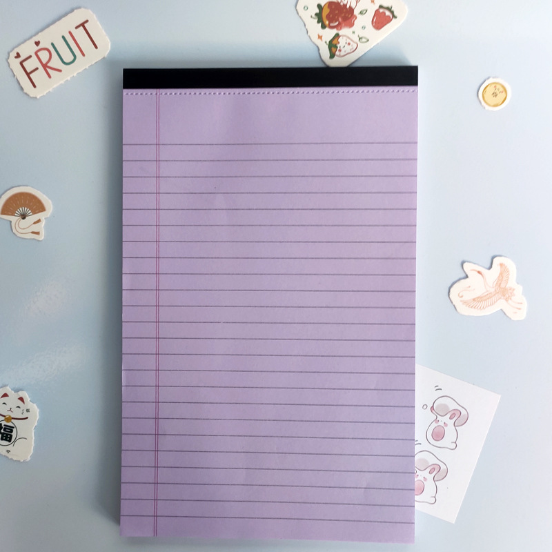 Custom Eco Friendly Kawaii Micro Perforated Writing Pad College Ruled Legal Notepads