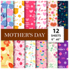 6x6in Mother's Day Pattern Scrapbook Paper Pads Scrapbook Premium Specialty Paper 15*15cm for DIY Background Card Making