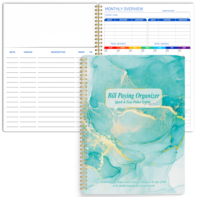 Undated Budget Planner Monthly Finance Organizer with Expense Tracker Spiral Bound Monthly Account Planners Finance Planner