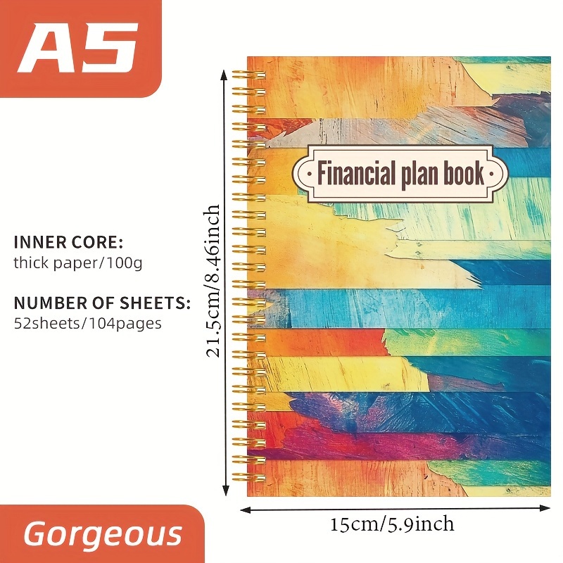 52 Sheet Spiral Bound Expense Tracker Journal for Adults with Budgeting Templates Monthly Calendars And Goal Setting Pages