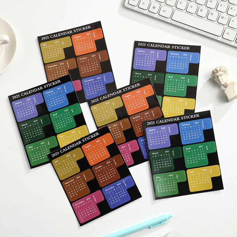 2025 Calendar Stickers Monthly Calendar Sticker Schedule Calendar Adhesive Sticky Divider Tabs for Planners Journal Notebook