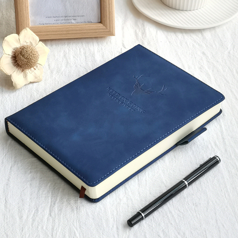 A5 Deer Head Design Soft PU Leather Hardcover Journal Diary Notebook with Ruled Papers 100sheets/200pages And Ribbon Bookmark