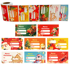 Merry Christmas Direct Thermal Labels Stickers Multi-Purpose Thermal Sticker Labels Printer for Inventory Address Name Gift Tag