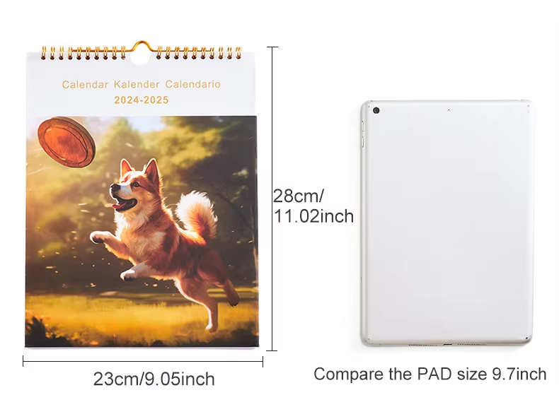 Free Design Available Spiral Binding New Year Calendar 2025 for Desk & Wall in English Spanish German