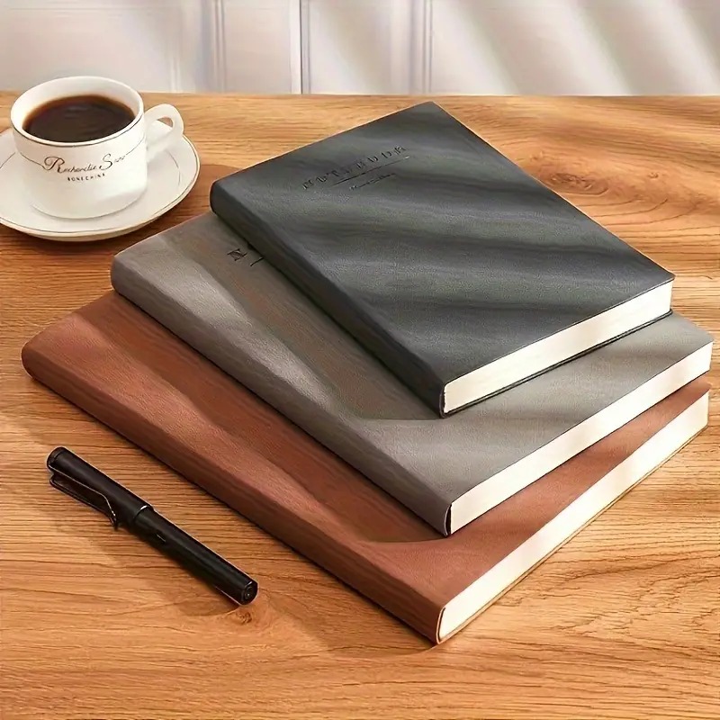 Large Softcover Leather 360 Pages Thick Paper Lined Notebook for Office Home School Business Writing