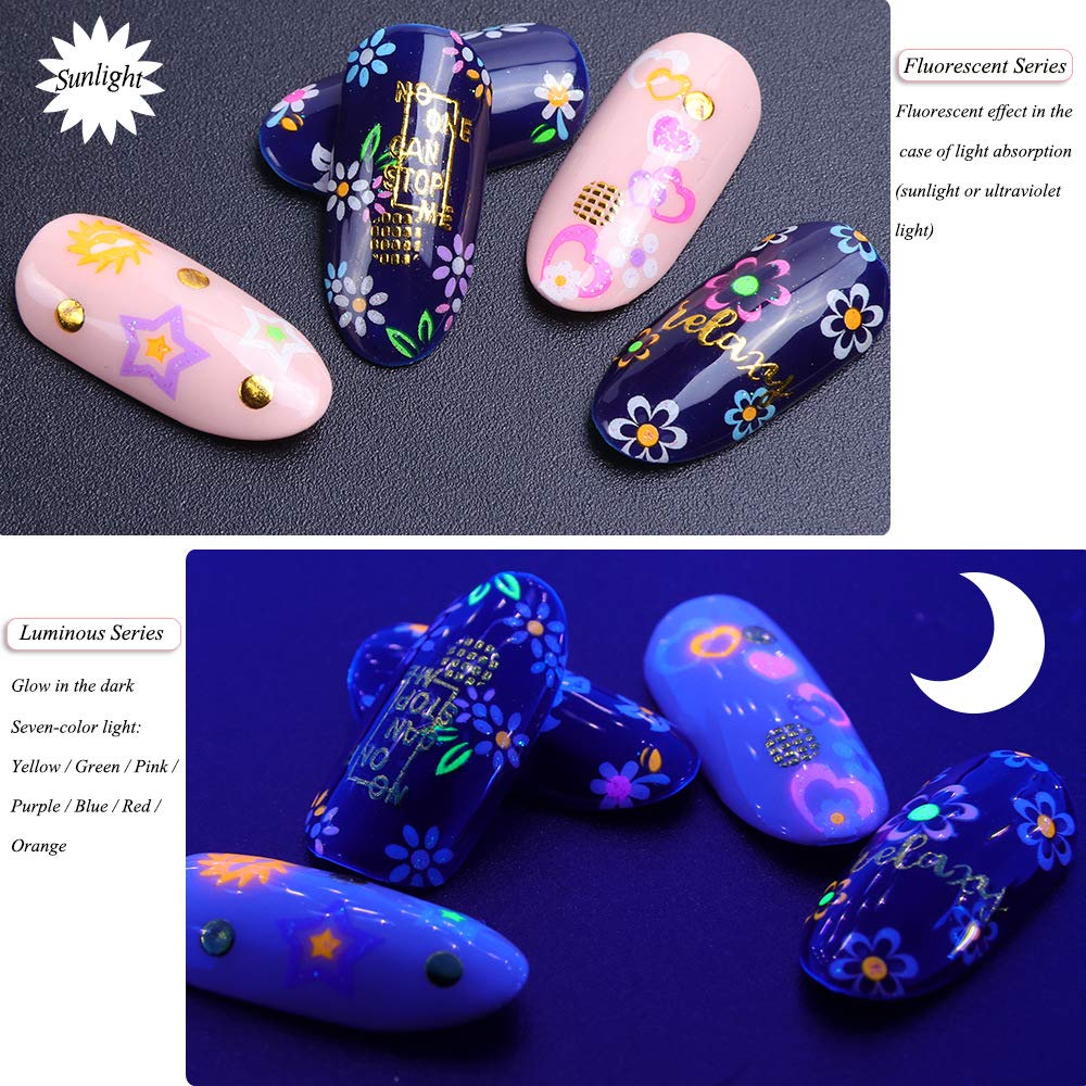 Custom Pattern Glow in the Dark Decoration Nail Stickers 