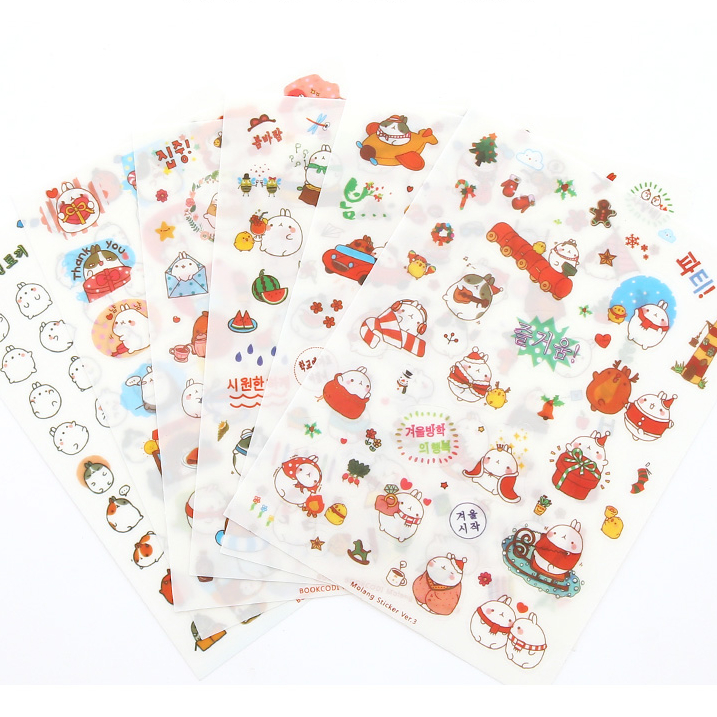 Cute Rabbit Cartoon Animals Kiss Cut Customized PVC Stickers