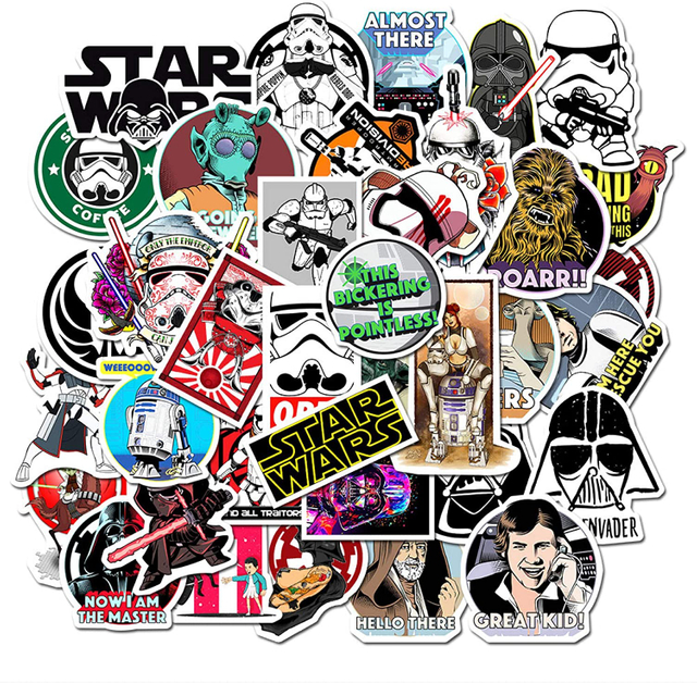 Star Wars Waterproof Stickers of 50 Vinyl Decal Merchandise Laptop Skateboard Bike Sticker 