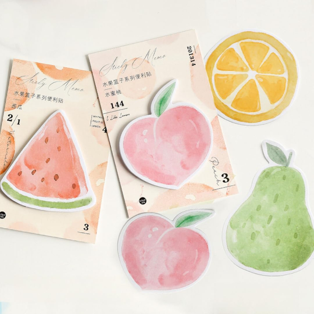 Fruit Shape Orange Watermelon Pear Peach Pear Self Adhesive Notepad Paper Sticky Note