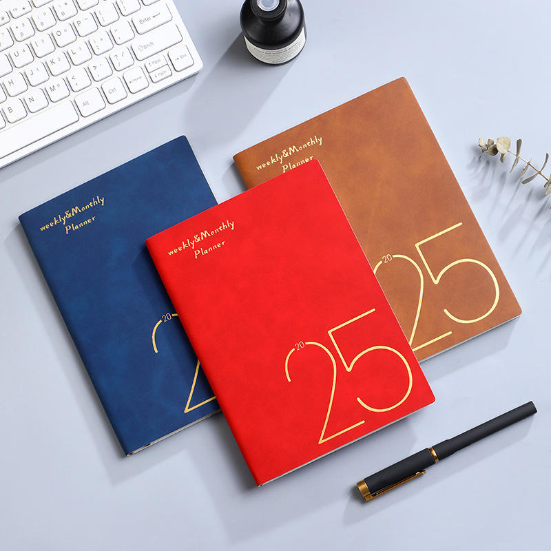 Customised International Sublimation English Unique Diary for 2025 with Soft Leather Cover Weekly & Monthly Planner