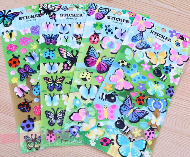 Pva Foam Colorful Butterfly Decal Puffy Stickers 3d Butteefly Puffy Stickers for School Projects & Decoration