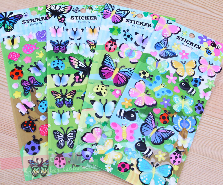 Pva Foam Colorful Butterfly Decal Puffy Stickers 3d Butteefly Puffy Stickers for School Projects & Decoration
