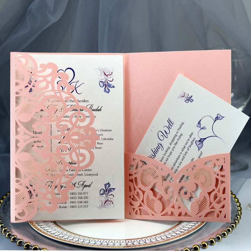 Elegant Laser Cut Wedding Invitation Card Greeting Cards Decor Party Supplies