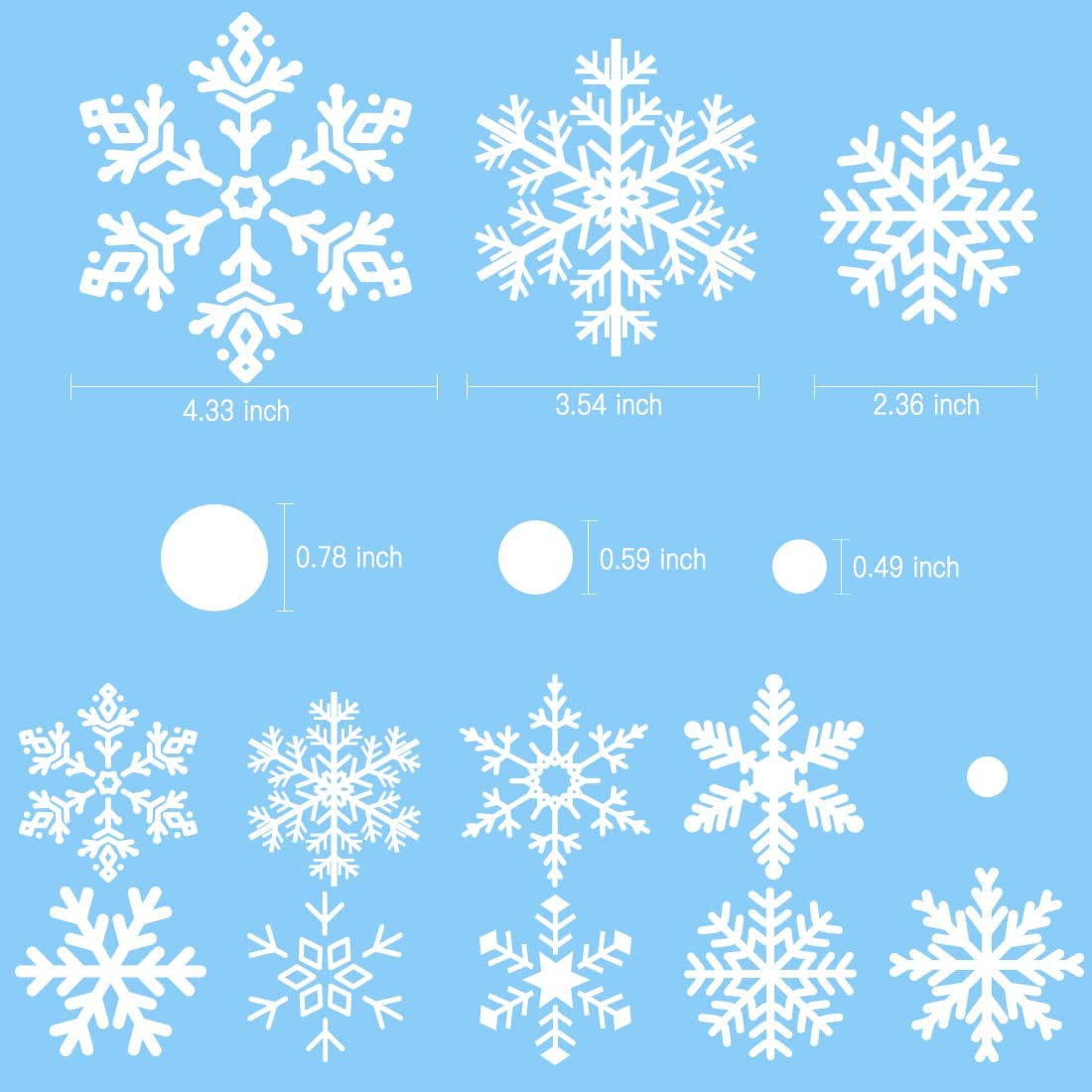 White Snowflakes Window Clings New Year Merry Christmas Decorative Stickers
