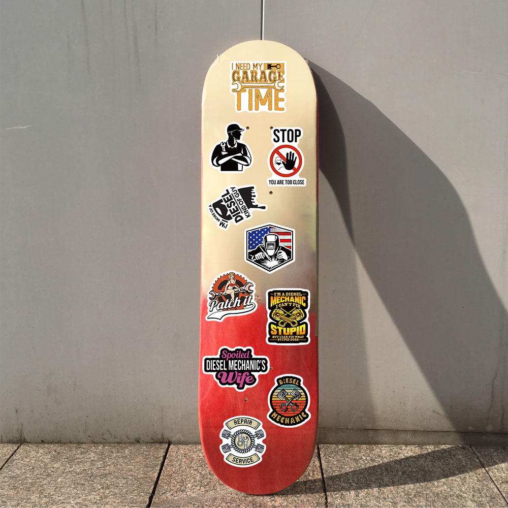 Industrial Style Diesel Mechanic Man Stickers DIY Laptop Luggage Waterproof Removable Sticker