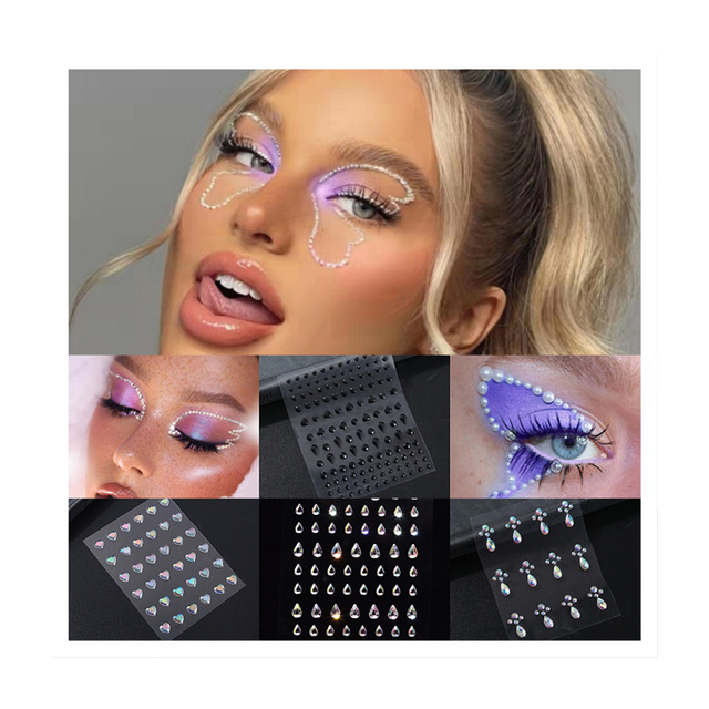 3D Self Adhesive Face Gems Face Rhinestones for Face, Hair, Nail, Body